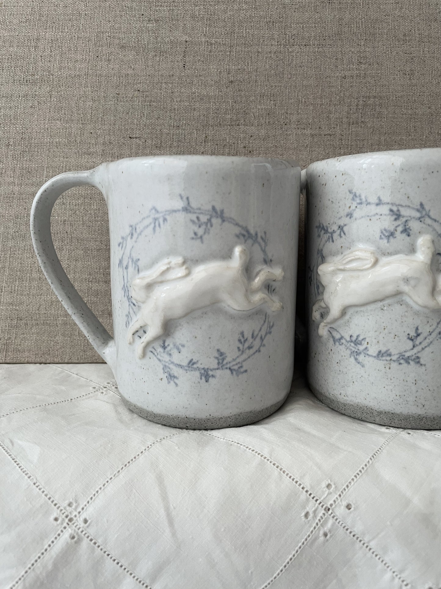 Pre Order- White Hare Wreath Mug