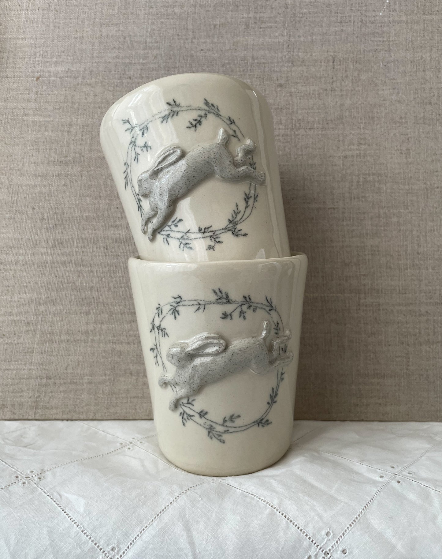 Hare Wreath Latte Mug- pre orders